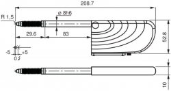 Bezdrátový Indukčnostní snímač Tesa: GTL 61W-rozměry